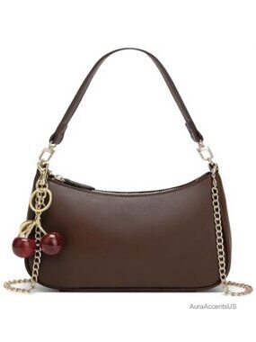 PU Leather Hobo Shoulder Bag with Removable Straps - 3 Card Slots, Zipper Pouch